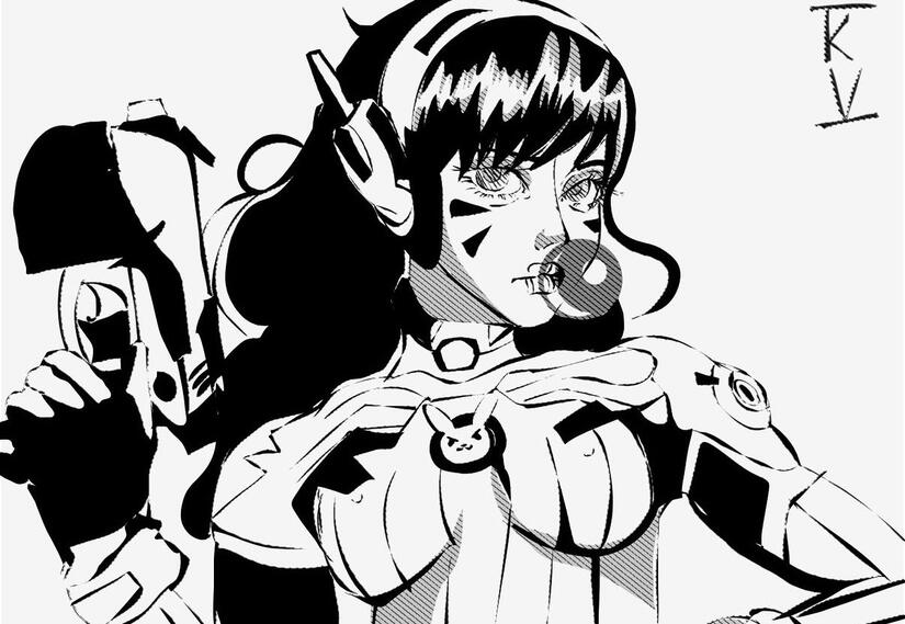 overwatch art lineart in my style