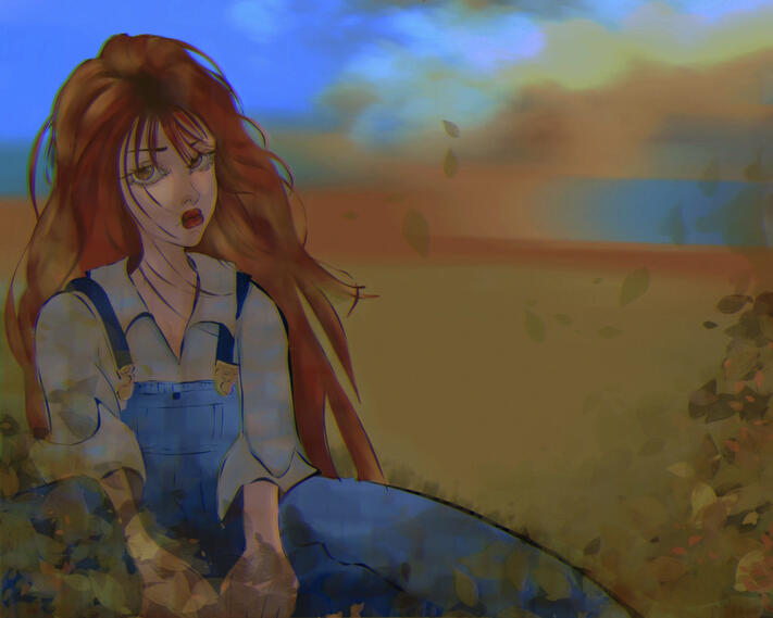 original character in my own art style fully rendered.